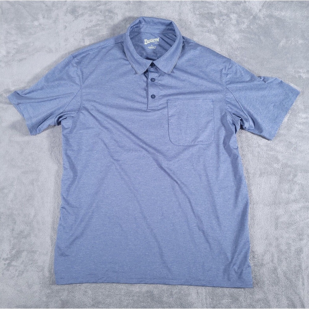 Duluth Trading Pressure Cooker Polo Shirt Adult Large Blue Short Sleeve‎ Mens